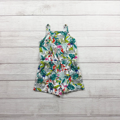Wonder Nation Girls Sleeveless Tropical Print Romper Jumpsuit 3T