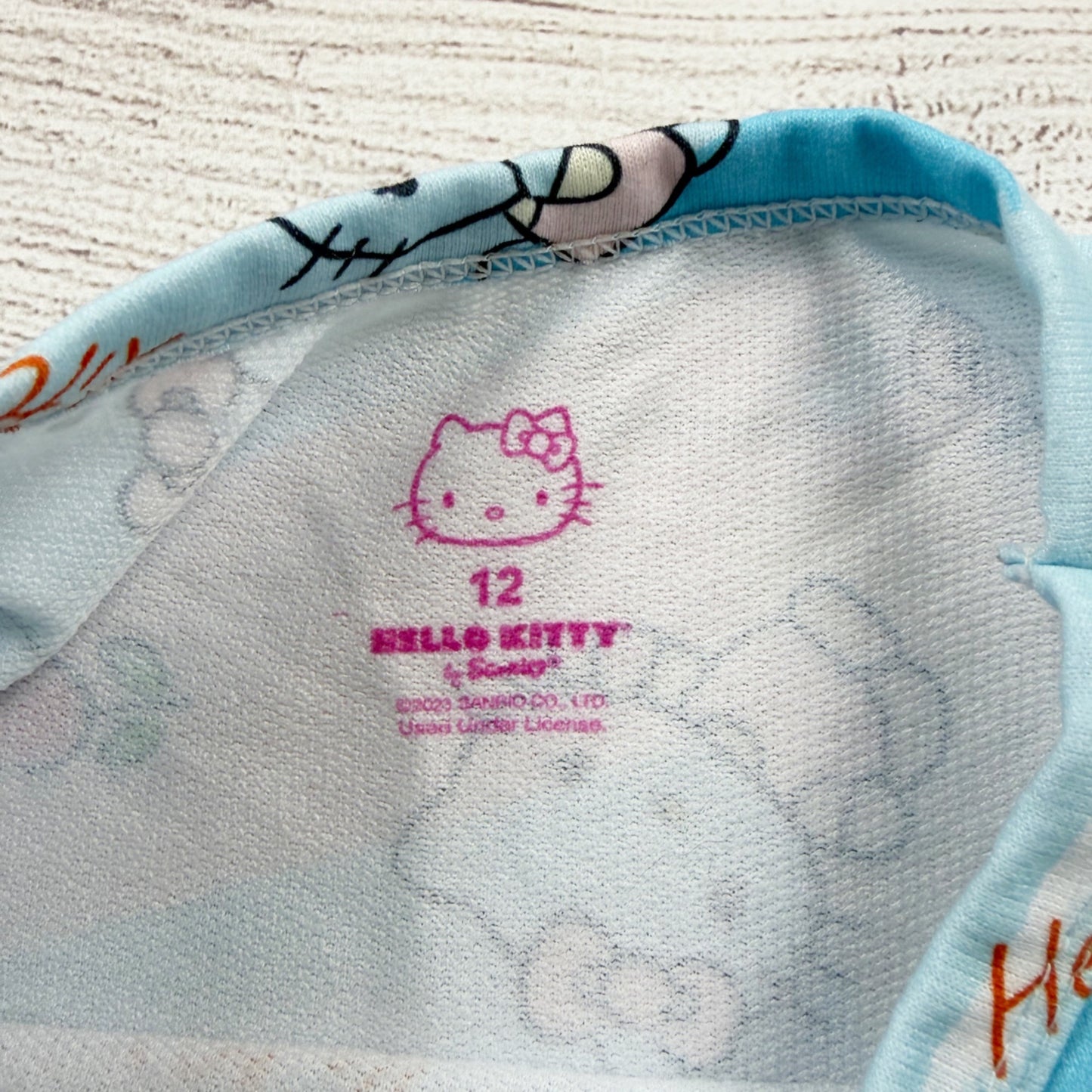 Hello Kitty Girls Long Sleeve Top Pastel Tie Dye Allover Print Shirt 12