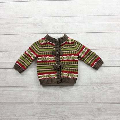 Gymboree Baby Fair Isle Pattern Sherpa Lined Cardigan Sweater 6-12 Months
