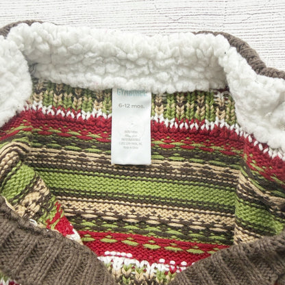 Gymboree Baby Fair Isle Pattern Sherpa Lined Cardigan Sweater 6-12 Months