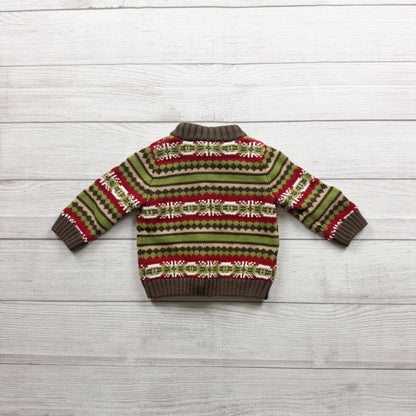 Gymboree Baby Fair Isle Pattern Sherpa Lined Cardigan Sweater 6-12 Months