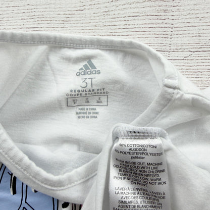 Adidas Graphic Heart Peace We Are Sport White Tee Girls Kids 3T