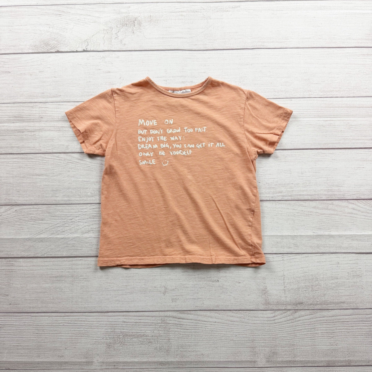 Zara Kids Grow Too Fast Graphic T-Shirt Short Sleeve Casual 4-5