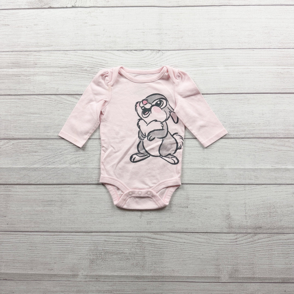 Disney Jumping Beans Baby Thumper Bunny Pink Long Sleeve Bodysuit 0-3 Months