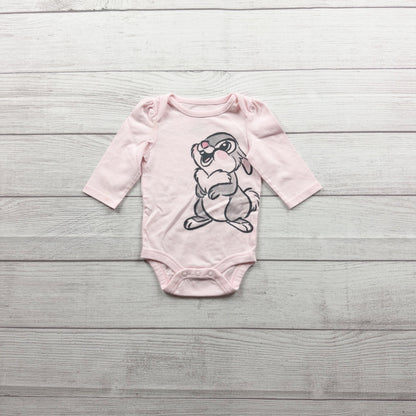 Disney Jumping Beans Baby Thumper Bunny Pink Long Sleeve Bodysuit 0-3 Months