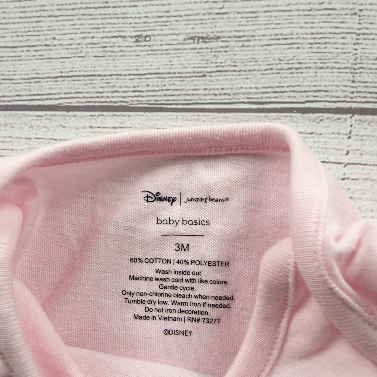 Disney Jumping Beans Baby Thumper Bunny Pink Long Sleeve Bodysuit 0-3 Months