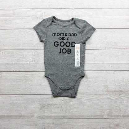 Jumping Beans Baby Boys Gray Graphic Short Sleeve Bodysuit NWT 6-9 Months