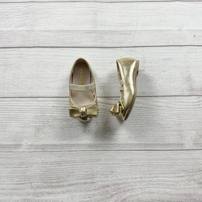 The Children’s Place Girls Dress Shoes Gold Mary Jane Flats Metallic Ballet 4