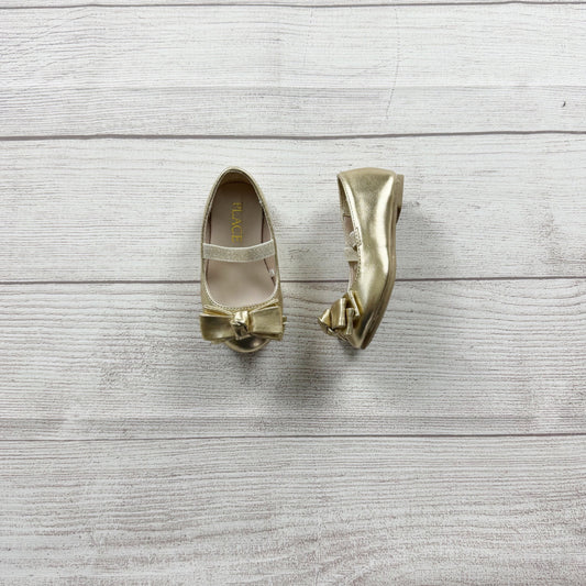 The Children’s Place Girls Dress Shoes Gold Mary Jane Flats Metallic Ballet 4