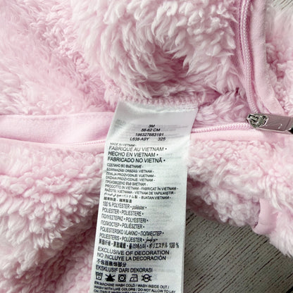 Nike Baby Girls Sherpa Fleece Hooded Footed Bunting Pink Cozy Zip Up 0-3 Months