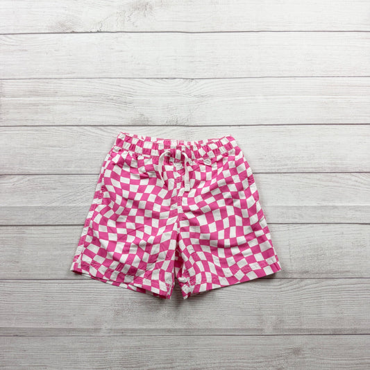 Hanna Andersson Pink White Checked Swim Shorts Boys Elastic Waist Upf 50+ 5