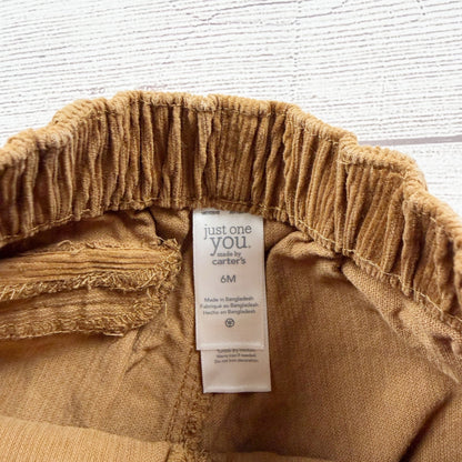 Just One You By Carter’s Brown Corduroy Pants Elastic Waistband 3-6 Months