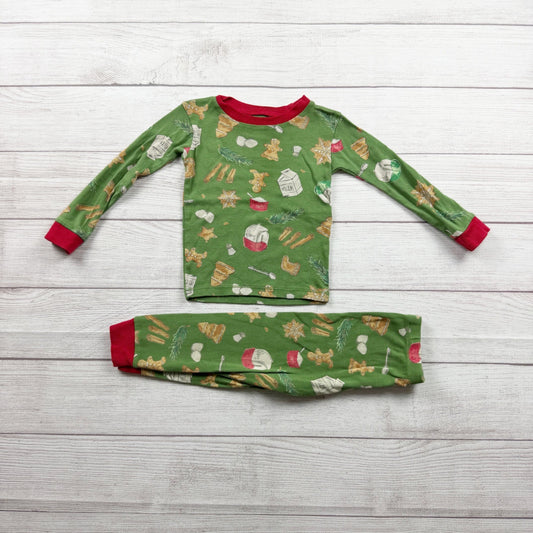 Burt’s Bees Baby Organic Cotton Green Holiday Pajamas Set Toddler 18-24 Months