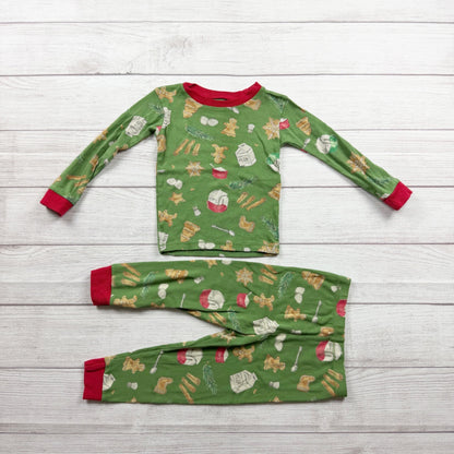 Burt’s Bees Baby Organic Cotton Green Holiday Pajamas Set Toddler 18-24 Months