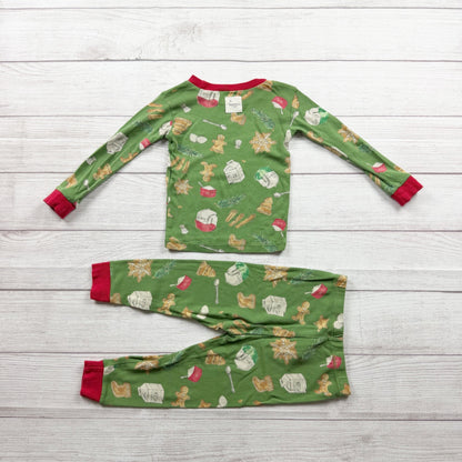 Burt’s Bees Baby Organic Cotton Green Holiday Pajamas Set Toddler 18-24 Months