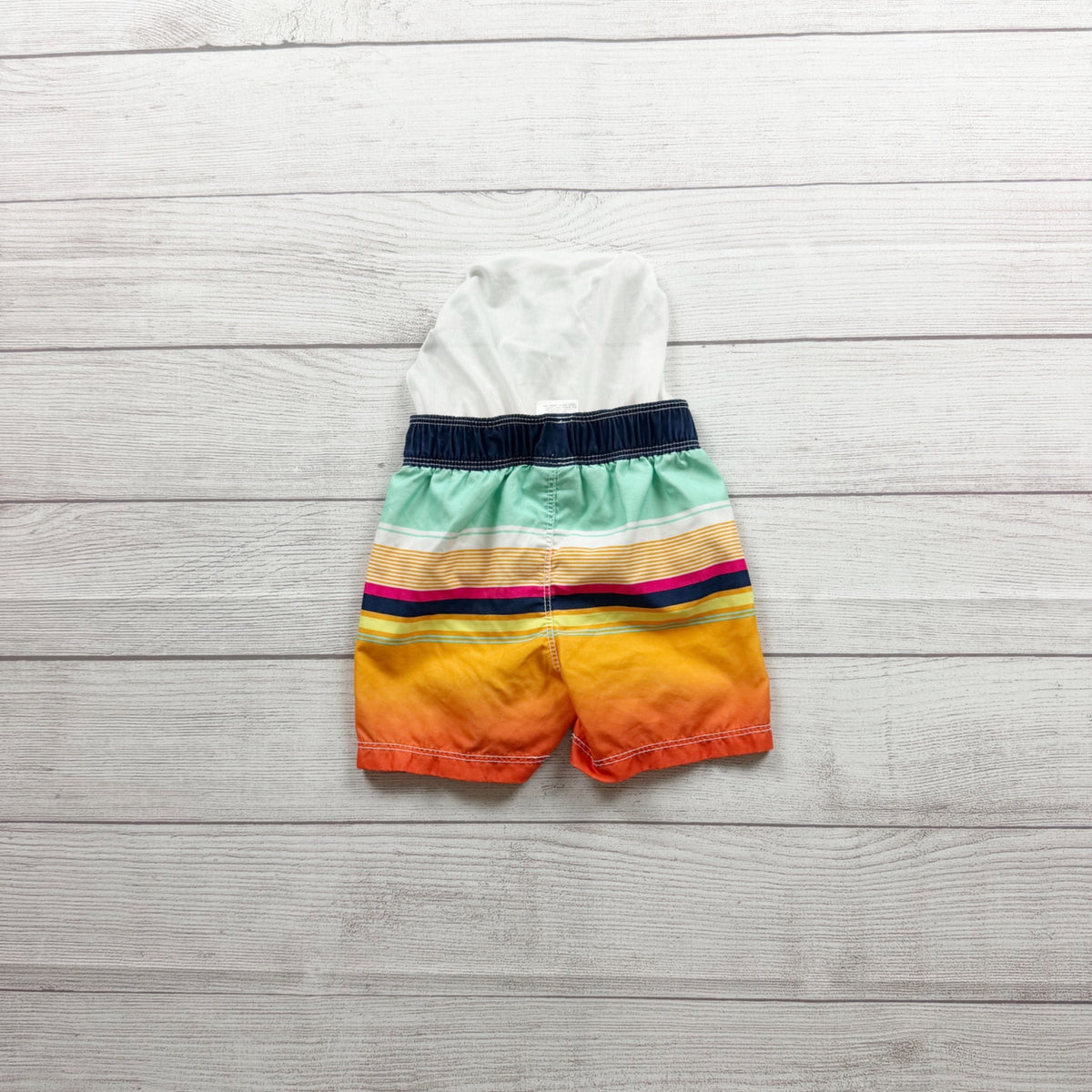 Old Navy Boys Swim Shorts Stripe Pattern 12-18 Months