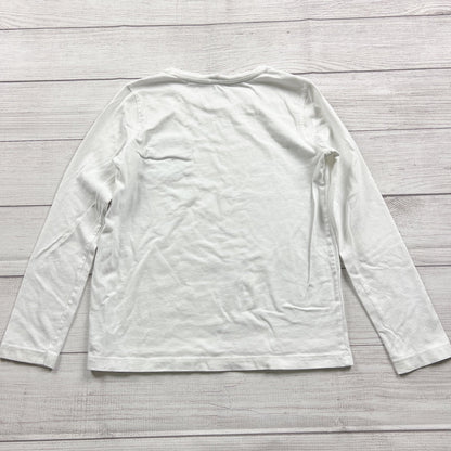 Vineyard Vines Girls White Long Sleeve Crewneck Shirt Striped Pocket Large 14