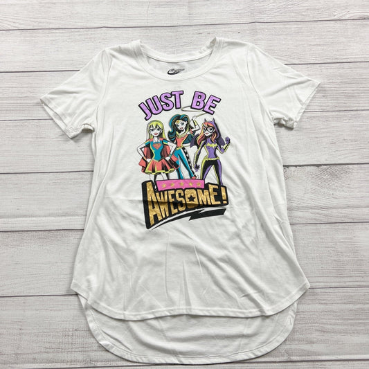 DC Comics Super Hero Girls Just Be Awesome! White Graphic Tee XL 14-16