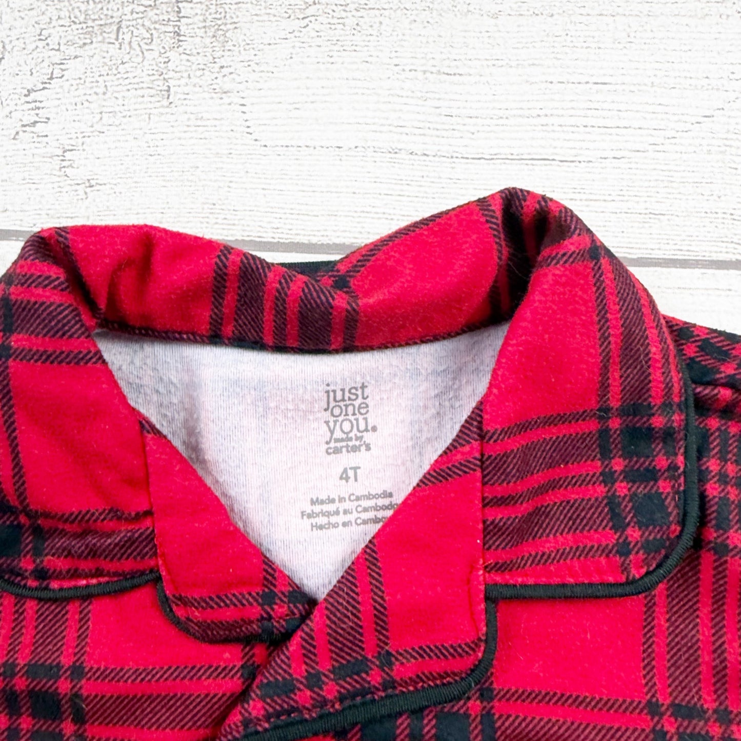 Carter’s Just One You Toddler Pajamas Plaid 2pc Button Up Flannel Set 4T
