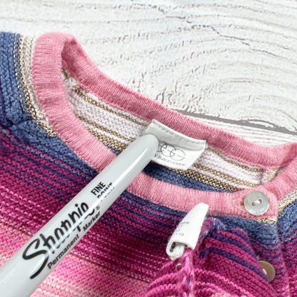 Egg Striped Knit Long Sleeve Baby Dress Pink Toddler Outfit 12-18 Months