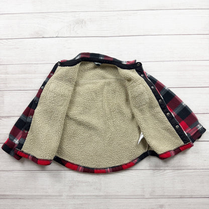 Eddie Bauer Kids Sherpa Lined Fleece Plaid Shirt Jacket Shacket 4-5