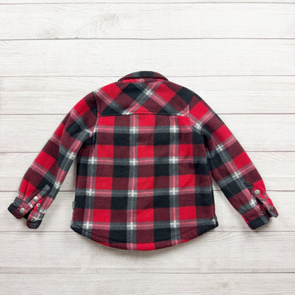 Eddie Bauer Kids Sherpa Lined Fleece Plaid Shirt Jacket Shacket 4-5