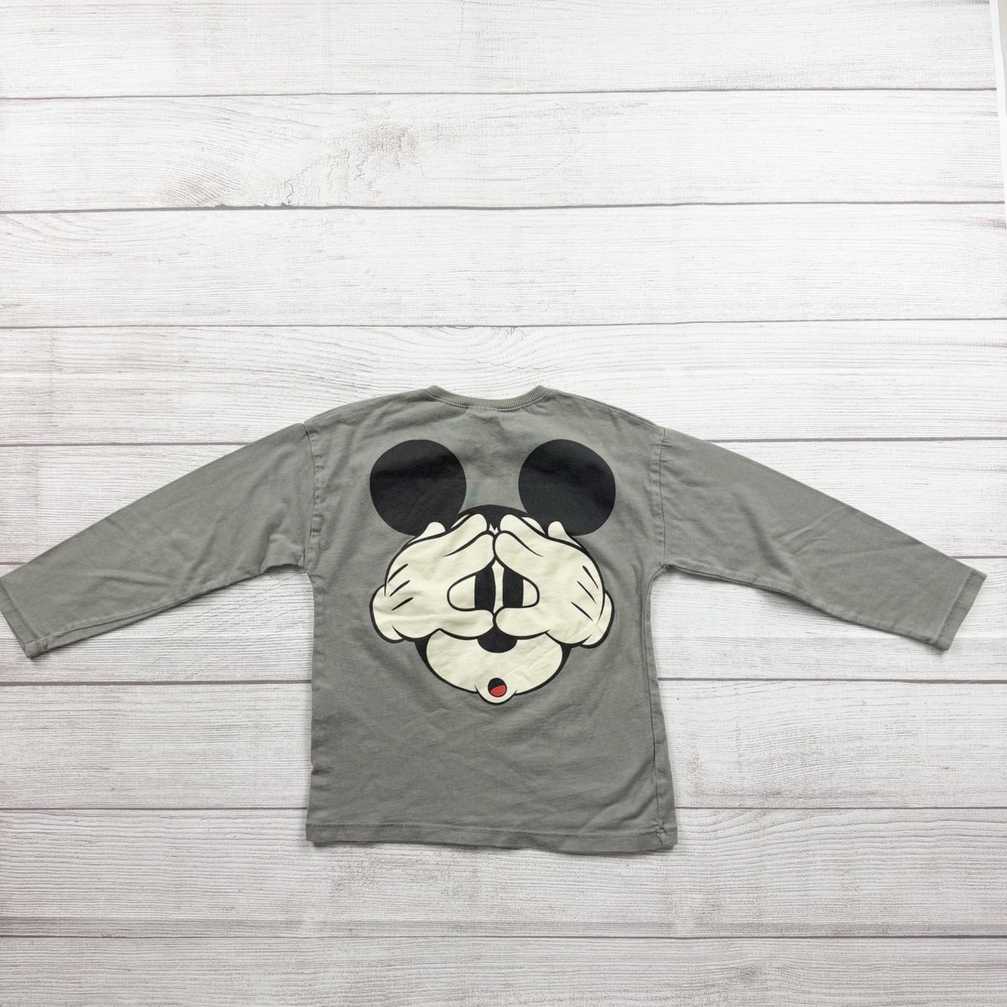 ZARA Disney Collection Mickey Mouse Long Sleeve Shirt Skateboard Graphic Tee 4