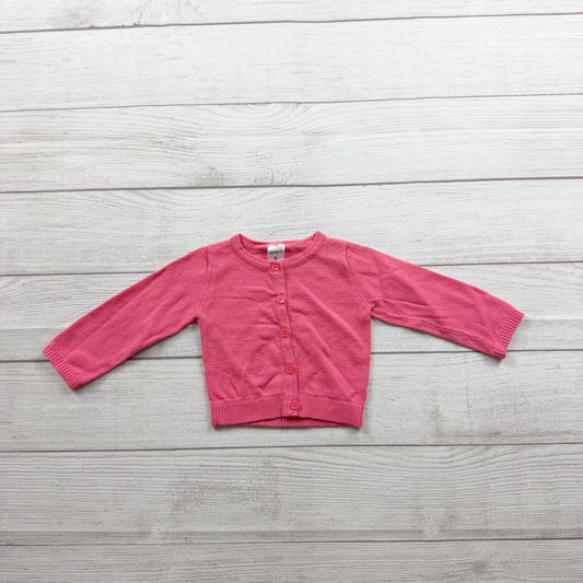Carter's Pink Button Up Baby Cardigan Lightweight Cotton Long Sleeve 6-9 Months