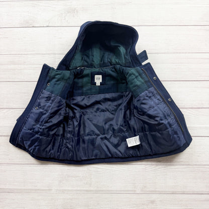 Baby Gap Navy Blue Toggle Coat Hood Winter Wool Blend 12-18 Months
