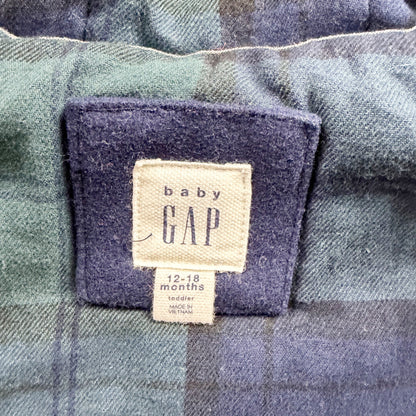 Baby Gap Navy Blue Toggle Coat Hood Winter Wool Blend 12-18 Months