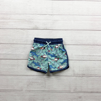 Cat & Jack Baby Boys Shark Print Swim Shorts Mesh Lining Multicolor 12-18 Months