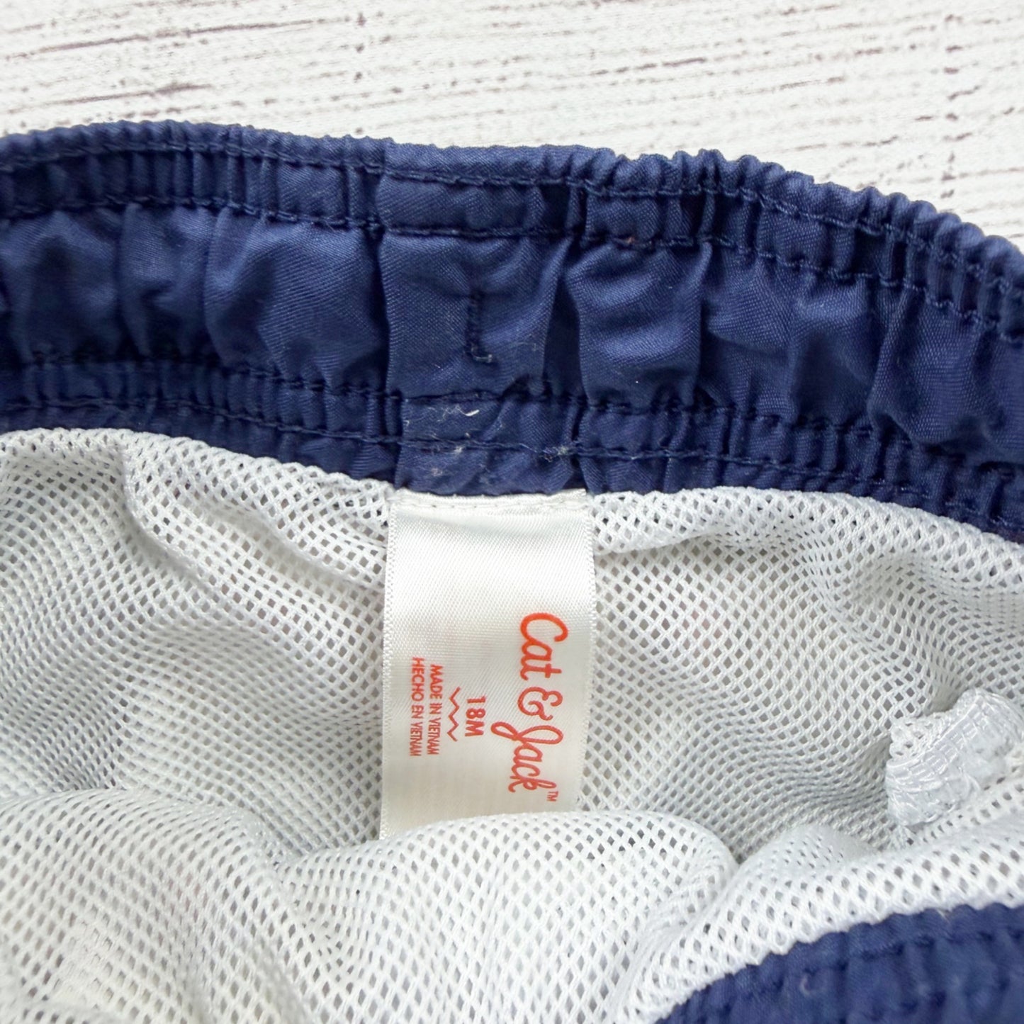 Cat & Jack Baby Boys Shark Print Swim Shorts Mesh Lining Multicolor 12-18 Months