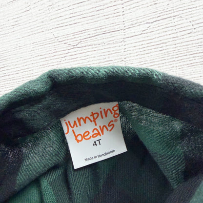 Jumping Beans Boys Green & Black Plaid Long Sleeve Button-Up Shirt Size 4T