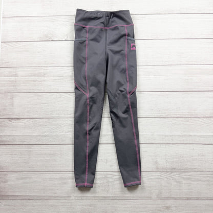 Riding Sport Dover Saddlery Girls Gray Riding Tights Silicone Grip S