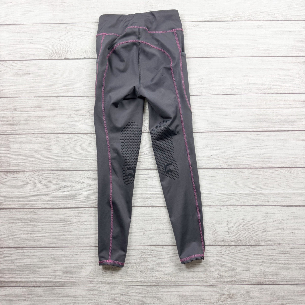 Riding Sport Dover Saddlery Girls Gray Riding Tights Silicone Grip S
