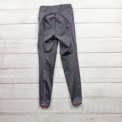 Riding Sport Dover Saddlery Girls Gray Riding Tights Silicone Grip S