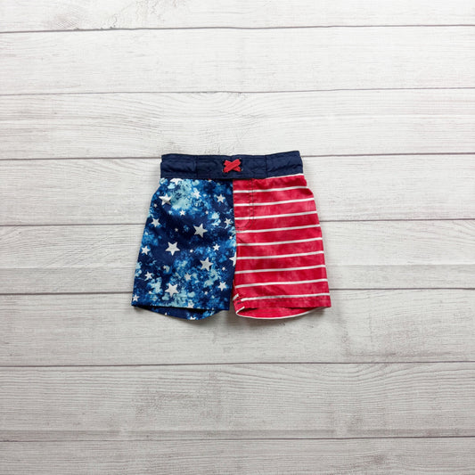 Cat & Jack Toddler Boys Swim Trunks USA Themed Red White Blue 2T