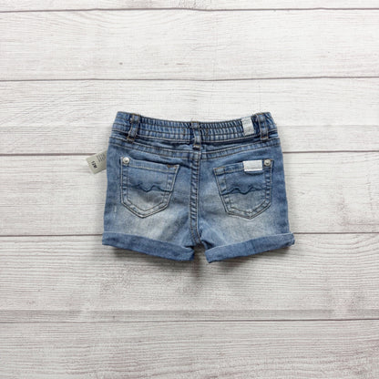7 For All Mankind Baby Girls Denim Shorts Rolled Hem Distressed NWT 9-12 Months