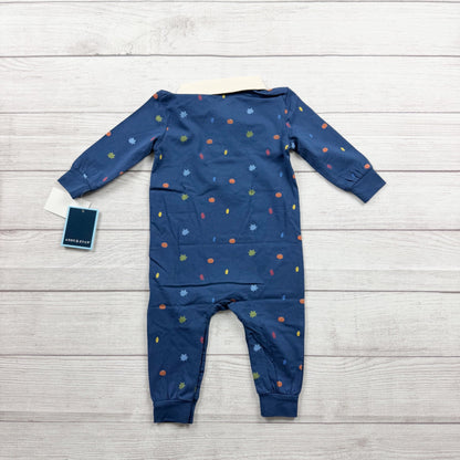 Andy & Evan Collared Romper Baby Boy One Piece Fall Print NWT 9-12 Months