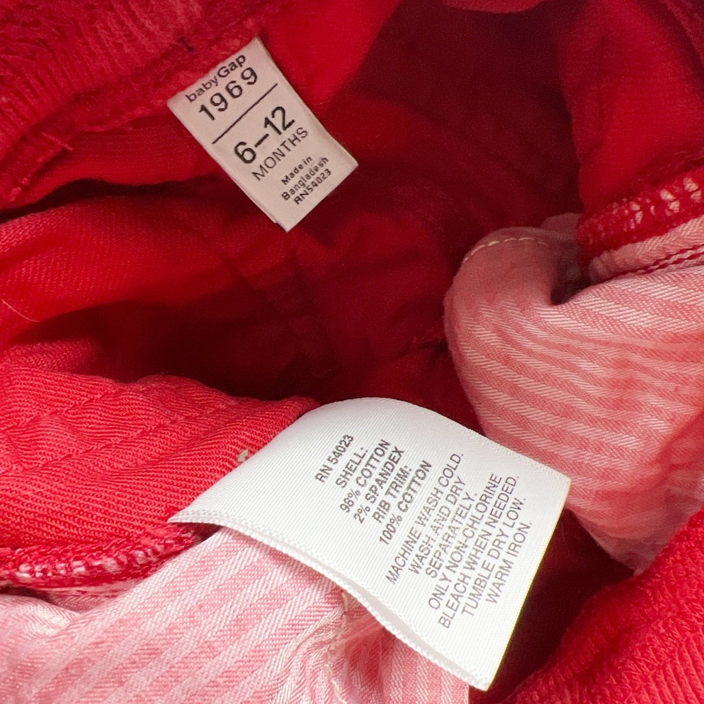 Baby Gap 1969 Red Baby Corduroy Pants 6-12 Months
