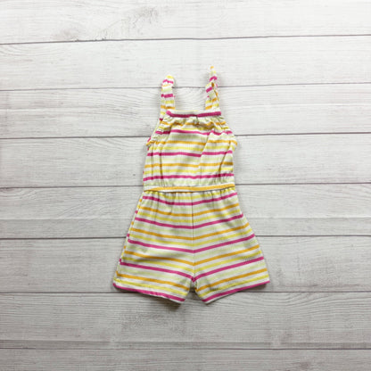 Picapino Girls Yellow Pink Stripe Romper Lightweight Sleeveless 12-18 Months