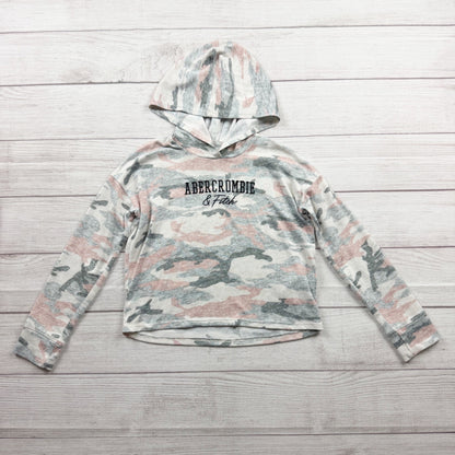 Abercrombie Kids Girls Camo Print Hoodie Long Sleeve Top Lightweight 7-8