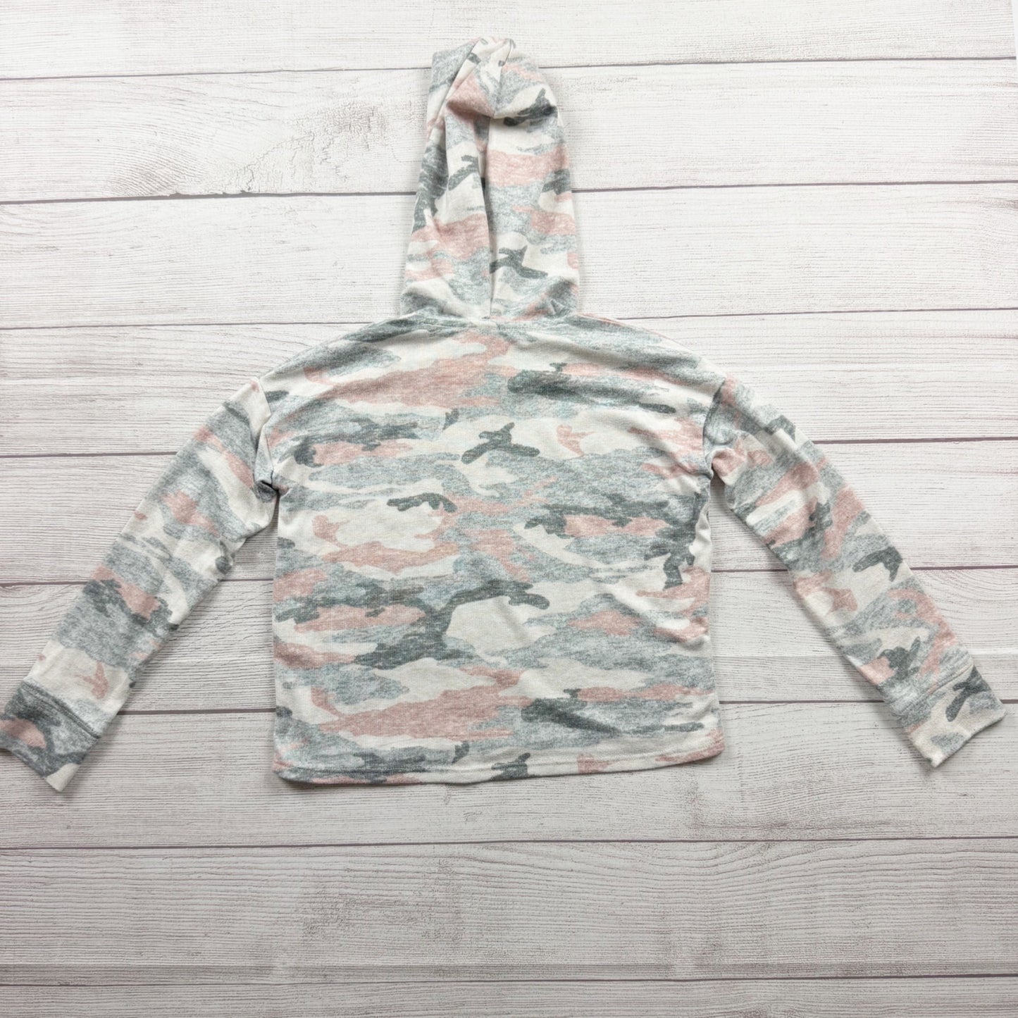 Abercrombie Kids Girls Camo Print Hoodie Long Sleeve Top Lightweight 7-8