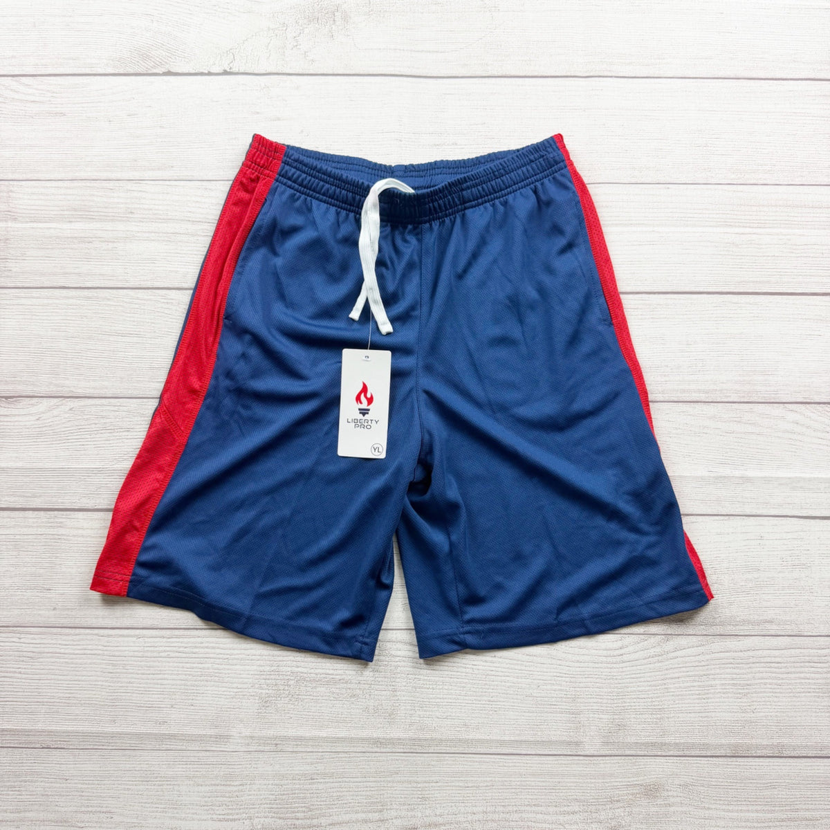 Liberty Pro Youth Basketball Shorts Navy Red Athletic Activewear NWT L 14-16