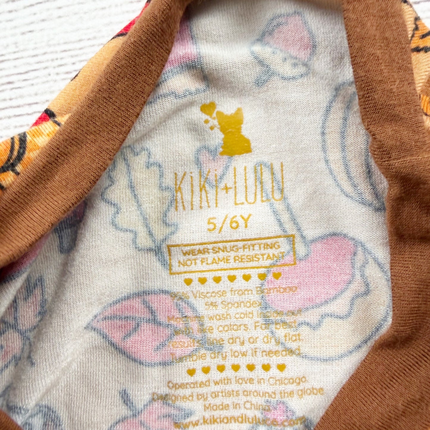 Kiki + Lulu Kids Fall Pajama Set Pumpkin Spice Harvest Print 5-6