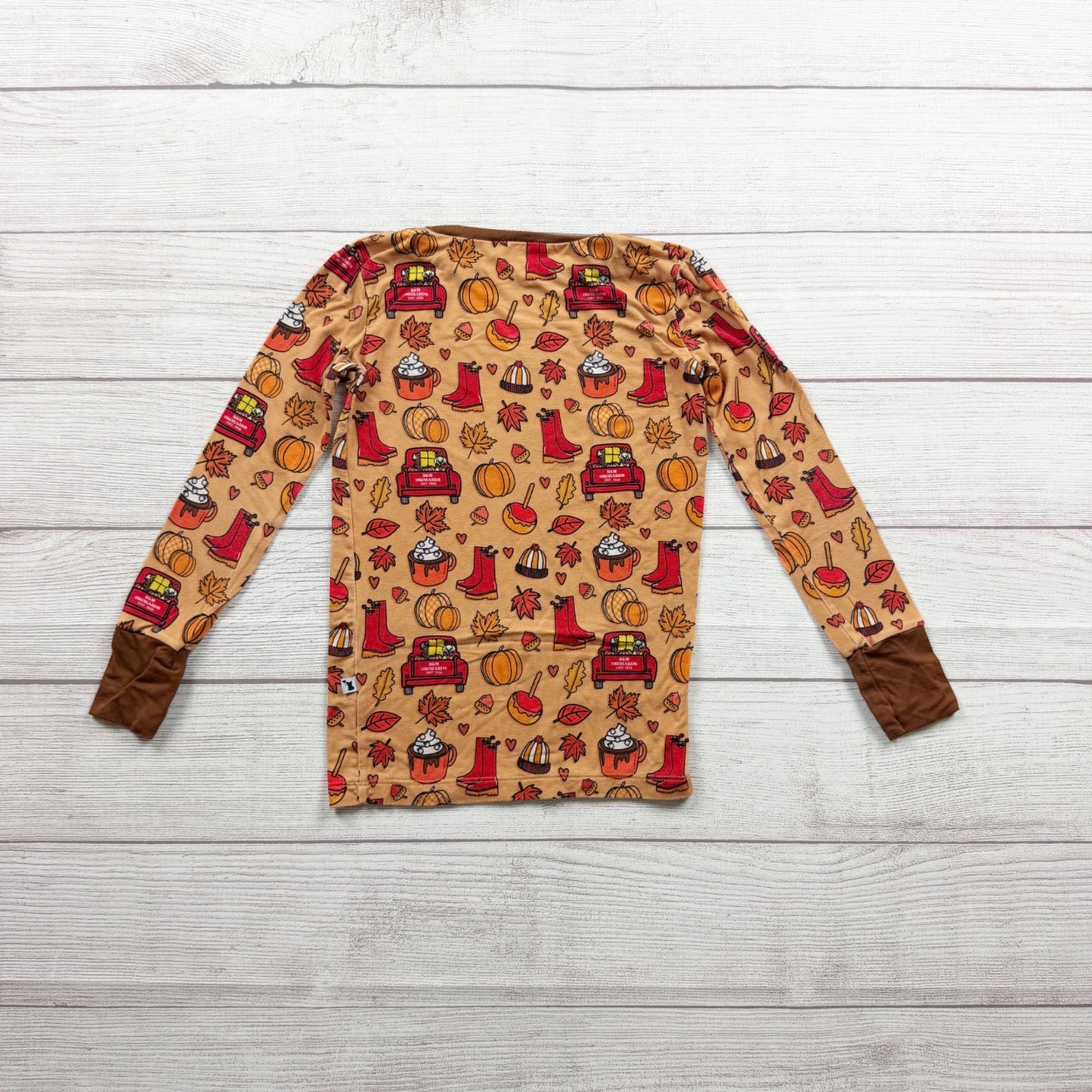 Kiki + Lulu Kids Fall Pajama Set Pumpkin Spice Harvest Print 5-6