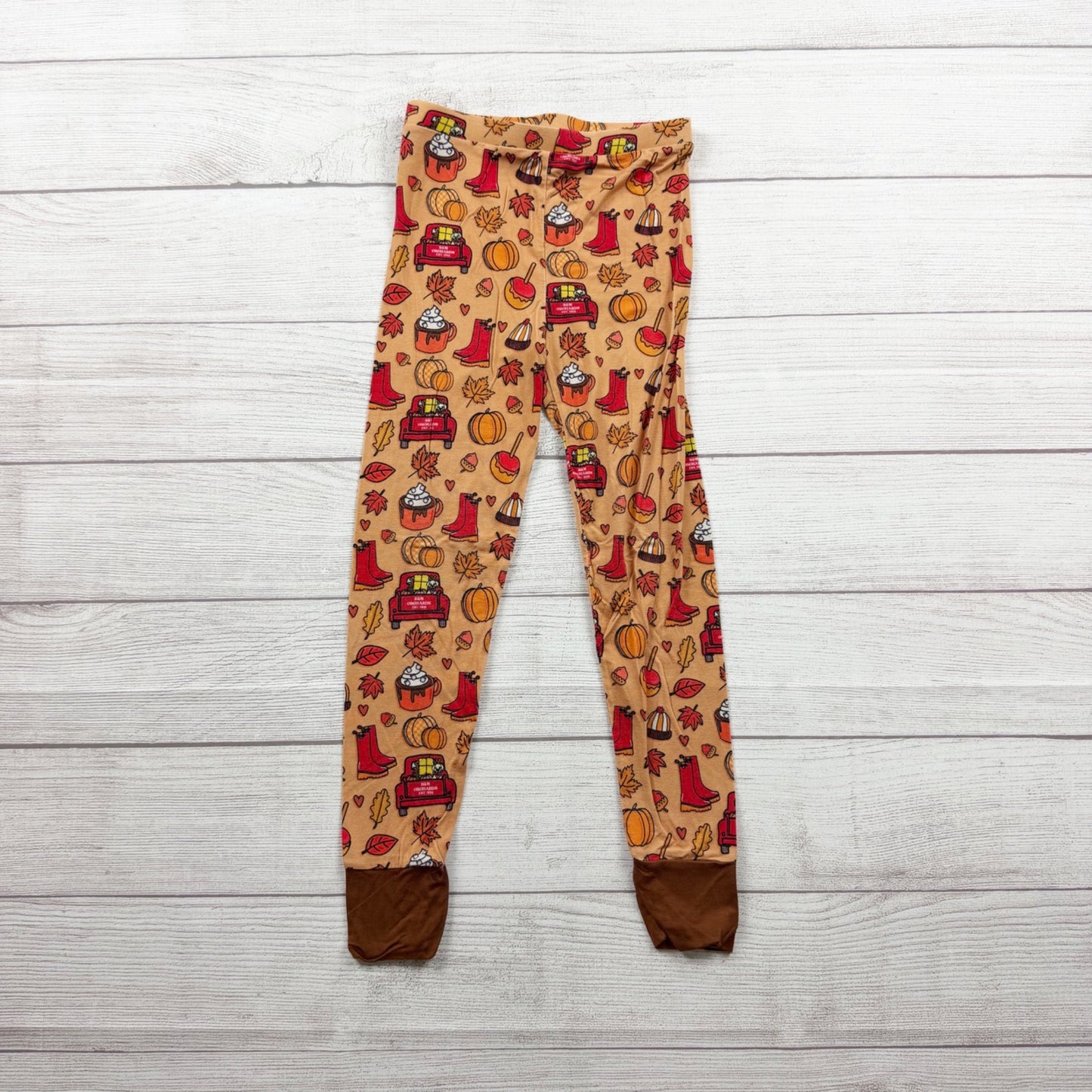 Kiki + Lulu Kids Fall Pajama Set Pumpkin Spice Harvest Print 5-6
