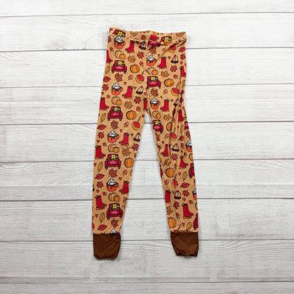 Kiki + Lulu Kids Fall Pajama Set Pumpkin Spice Harvest Print 5-6