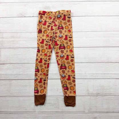 Kiki + Lulu Kids Fall Pajama Set Pumpkin Spice Harvest Print 5-6
