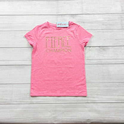 Cat & Jack Girls Fierce Champion Pink Graphic T-Shirt Short Sleeve NWT S 6-6X